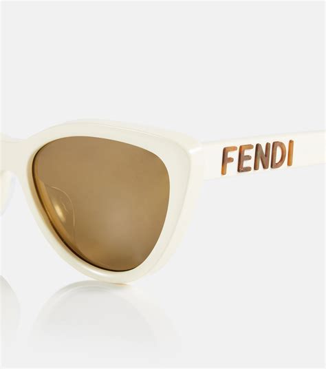 fendi whit cat eye sunglasses|fendi cat eye sunglasses white.